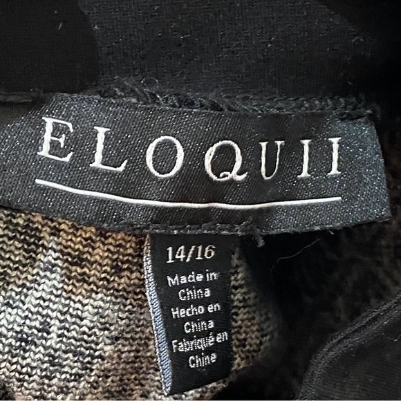 ELOQUII Textured Knit Dress Women’s Size 14/16 Black White/Gray High Neck - Picture 9 of 11